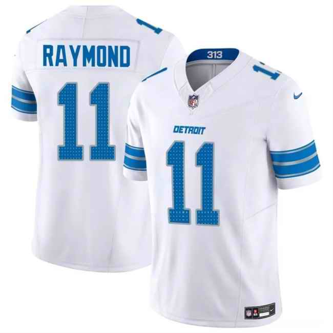 Men's Detroit Lions #11 Kalif Raymond White 2024 F.U.S.E. Vapor Limited Stitched Jersey